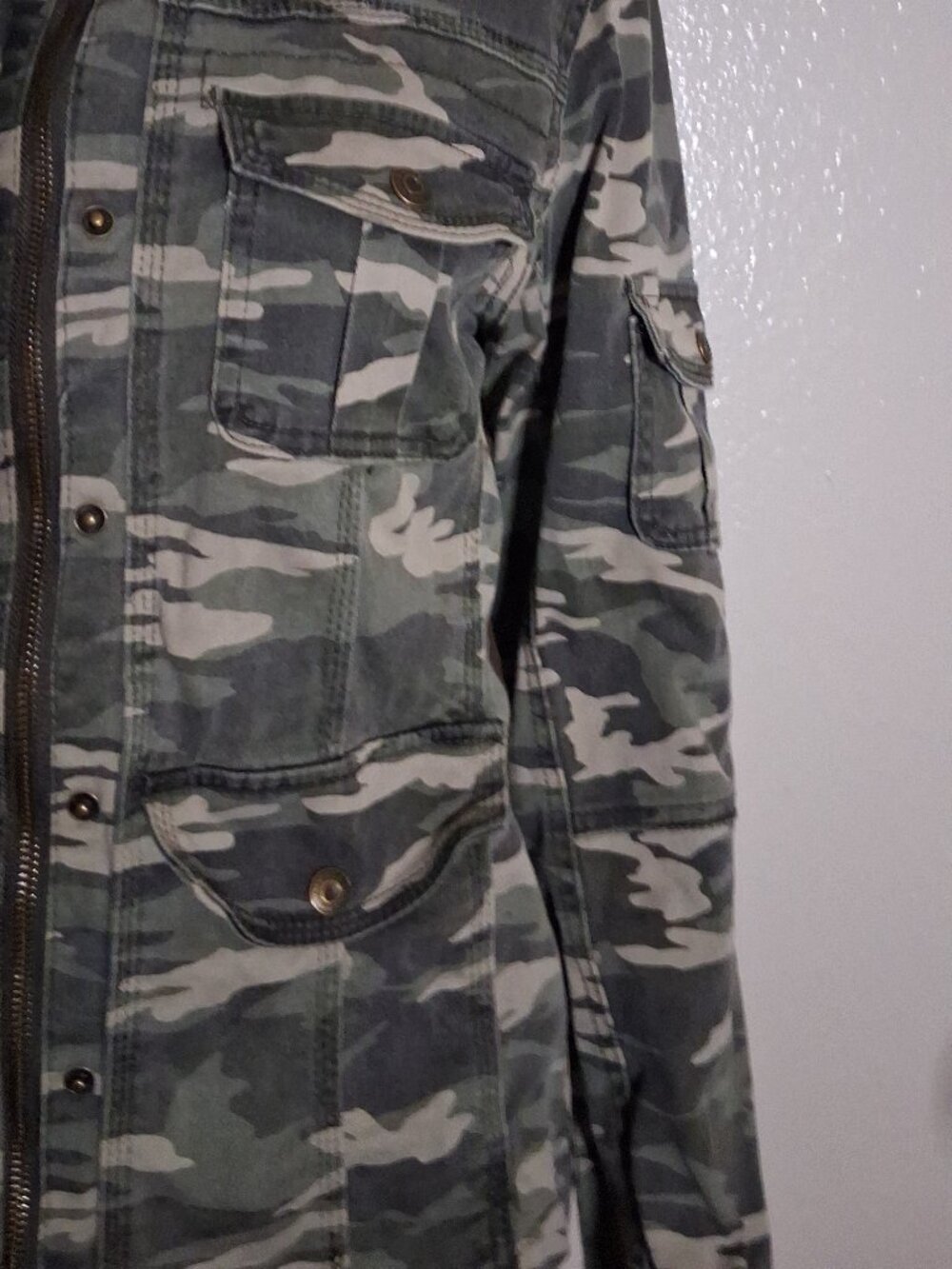 Kensie Women’s Camo Jacket — Cotton Stretch Blend, Size Medium - Picture 5 of 13